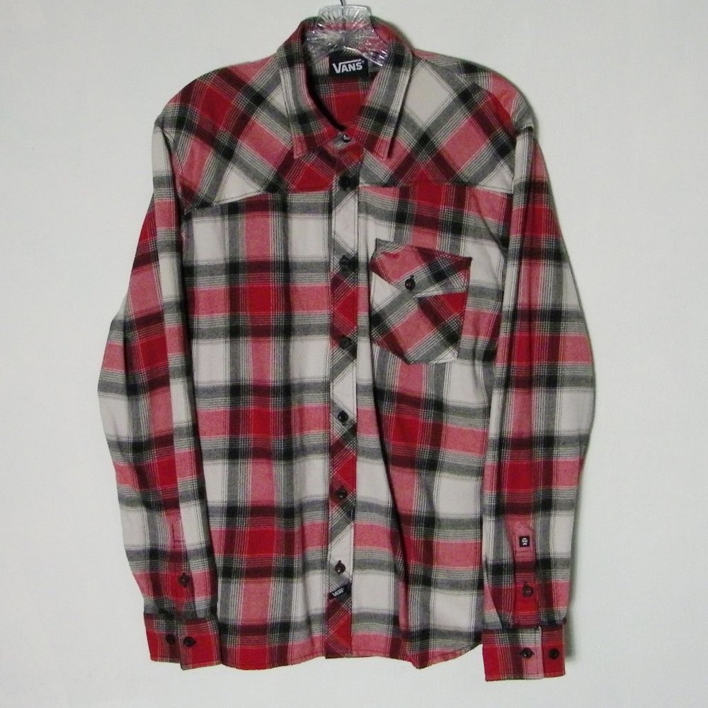 Vans Men's Long Sleeves Plaid red Flannel Shirt Size M